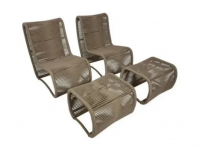 Kit Poltrona L com Puff Corda Náutica